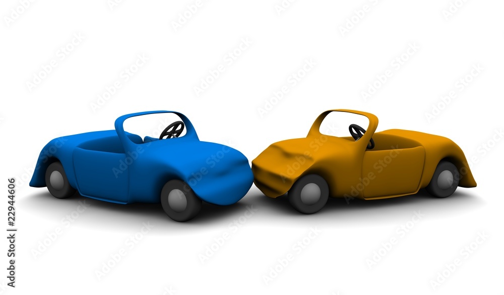 Car accident. 3d rendered illustration. Car accident. 3d rendered illustration.