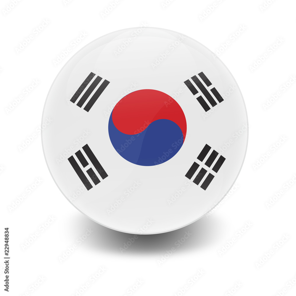 Esfera Brillante Con Bandera Corea Del Sur Stock Illustration Adobe Stock