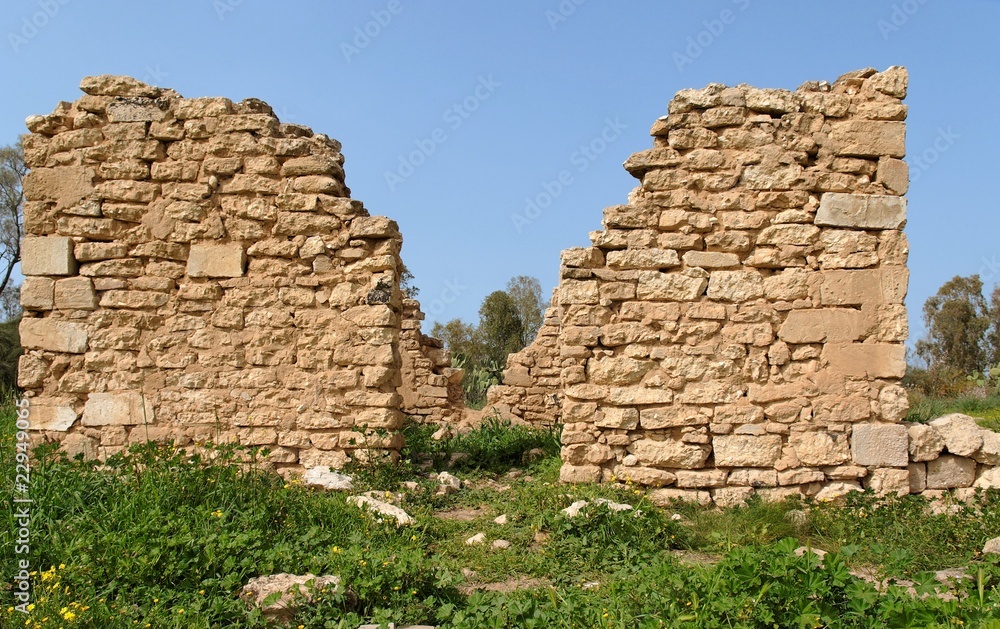 Symmetric ruins of the old stone house