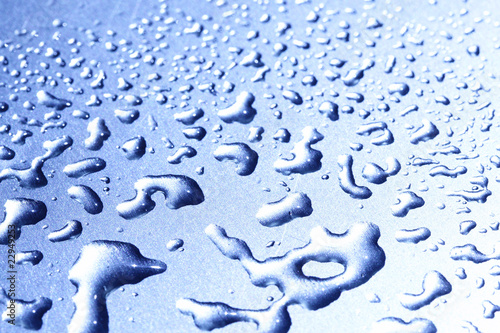 Water drops on metal surface photo