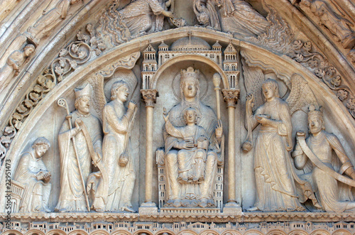 Virgin and Child on a throne  Notre Dame Cathedral  Paris