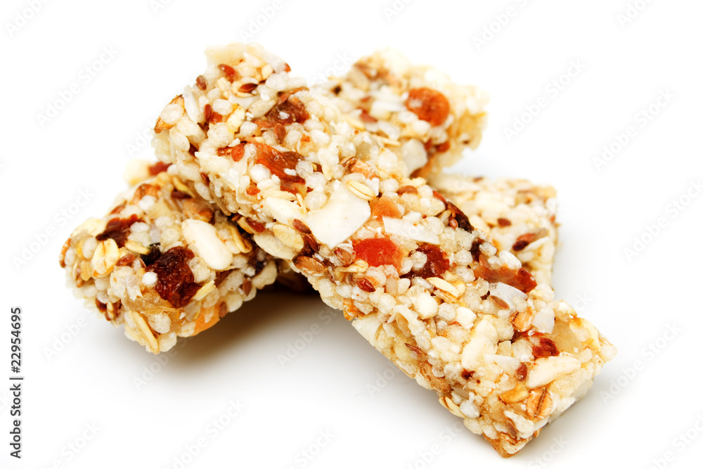 Protein bar isolated on white Protein bar isolated on white