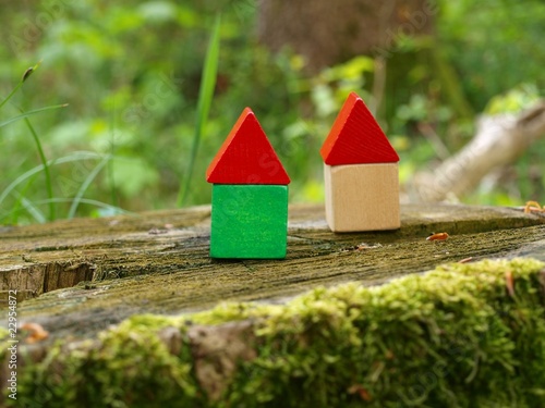 Zwei Häuser im Wald