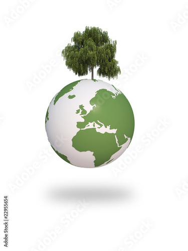 earth green tree ecology 3d cg