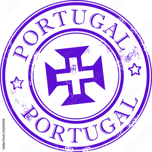 Grunge rubber stamp with the cross, Portugal