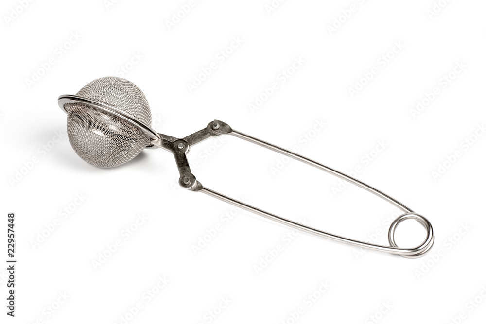 Metal tea strainer isolated on white background Metal tea strainer isolated on white background