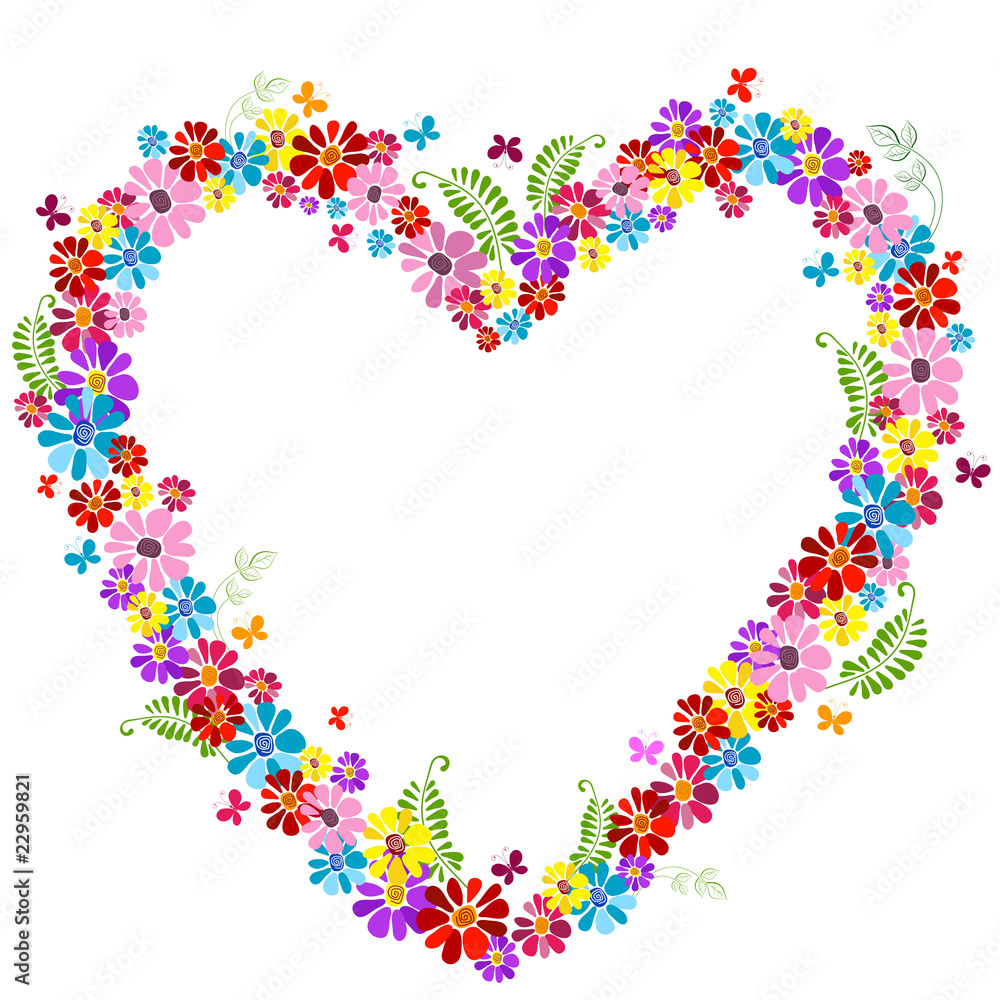 Decorative  valentine floral frame