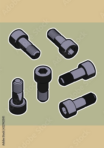 A detailed selection of screws, nuts and bolts.