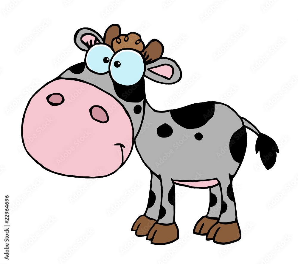 Fototapeta premium Gray And Black Baby Cow