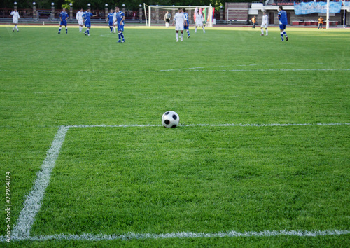 The ball on the soccer field