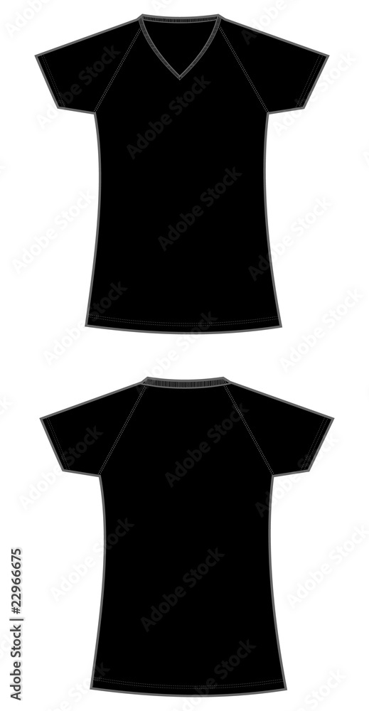 camiseta mujer cruzada sin mangas negra Stock Vector | Adobe Stock