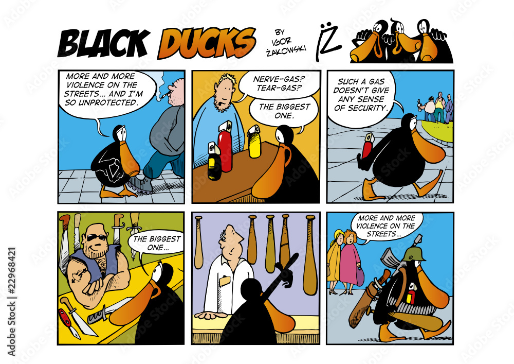 Obraz premium Black Ducks Comic Strip episode 43