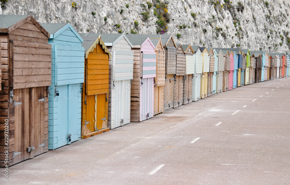 Fototapeta premium Curve of the Beach Huts