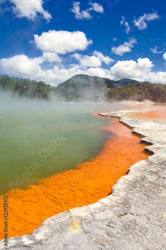 Champagne Pool in Wai-O-Tapu Geothermal Wonderland, New Zealand