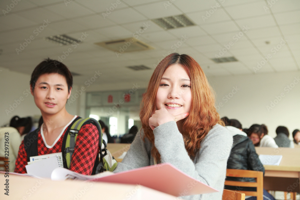 couple of asian student in classroom couple of asian student in classroom