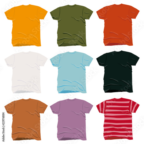 T-shirts de toutes les couleurs, vecteurs