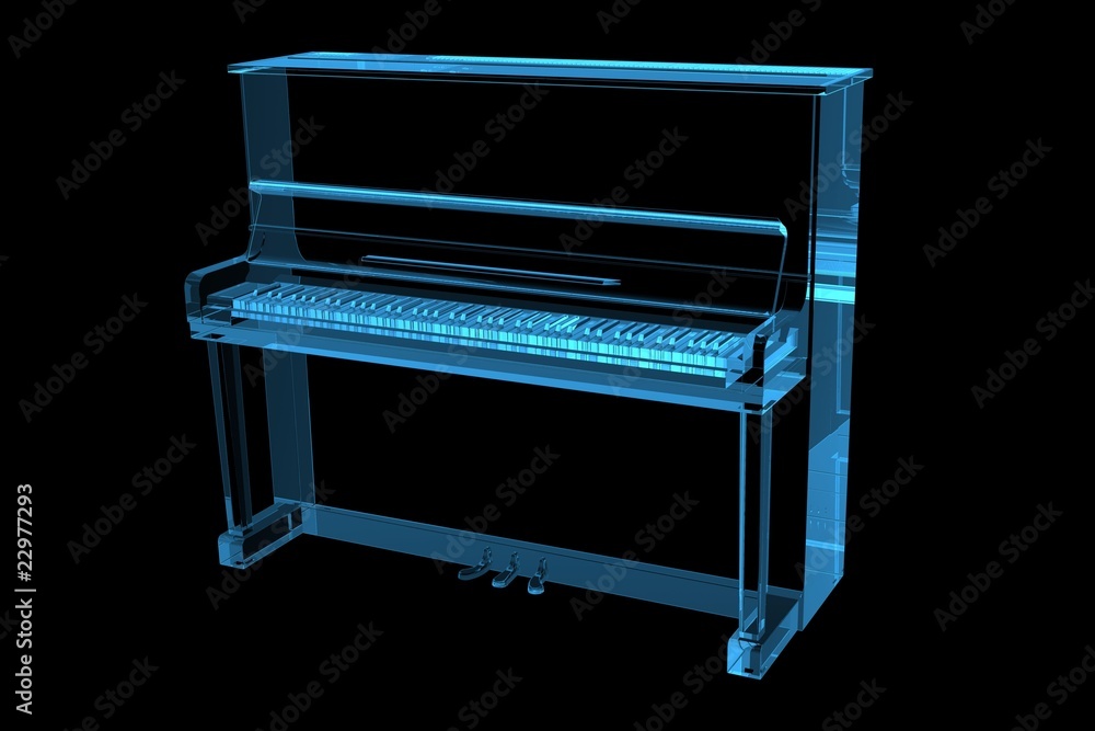 Piano 3D X-Ray Blue Transparent Piano 3D X-Ray Blue Transparent