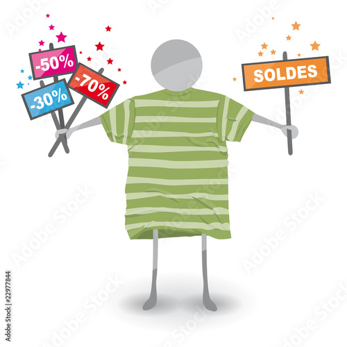 Soldes et personnage 2, vecteur