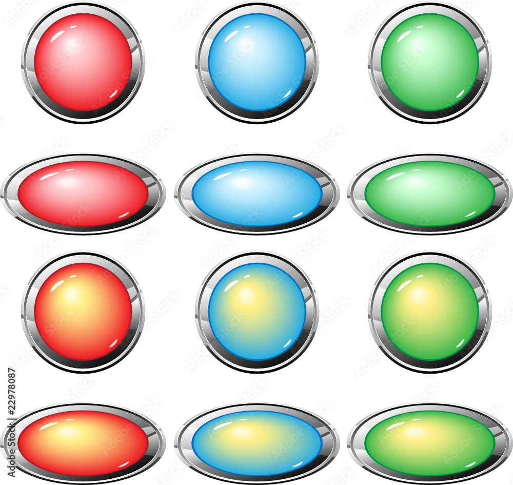 Luminescent buttons of different colors Luminescent buttons of different colors