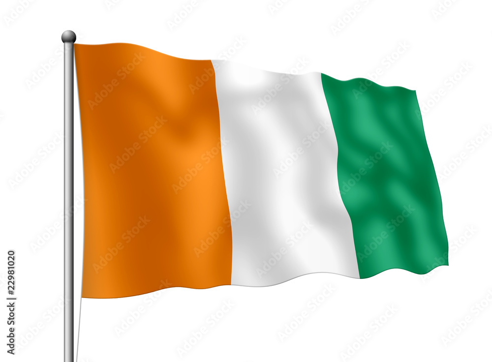 Obraz premium Elfenbeinküste-Flagge