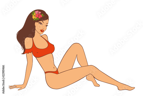 Beautiful pin-up girl in retro style