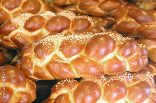 Loafs of challah bread