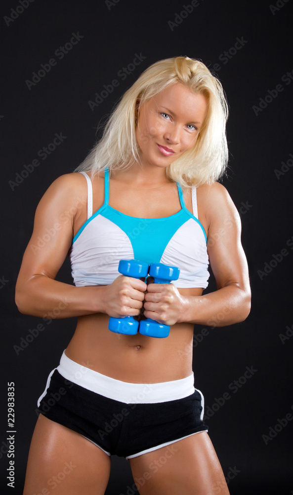 Smiling athlete in gym Smiling athlete in gym