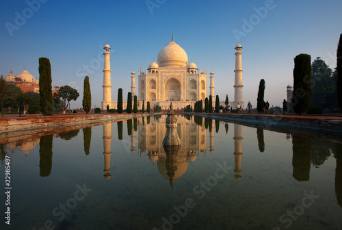 Sunrise Taj Mahal Reflection