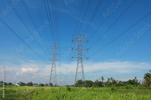 high voltage electrical transmission line tower 500kV