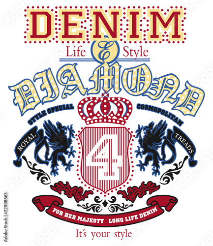 Vintage Denim Emblema Brasão