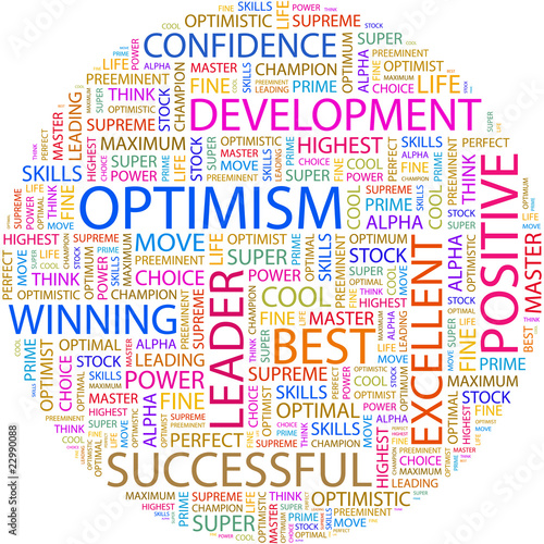 OPTIMISM. Illustration with different association terms.