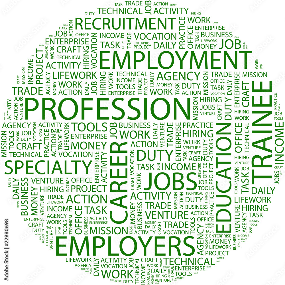 PROFESSION. Word collage on white background. PROFESSION. Word collage on white background.