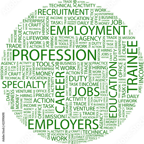 PROFESSION. Word collage on white background.