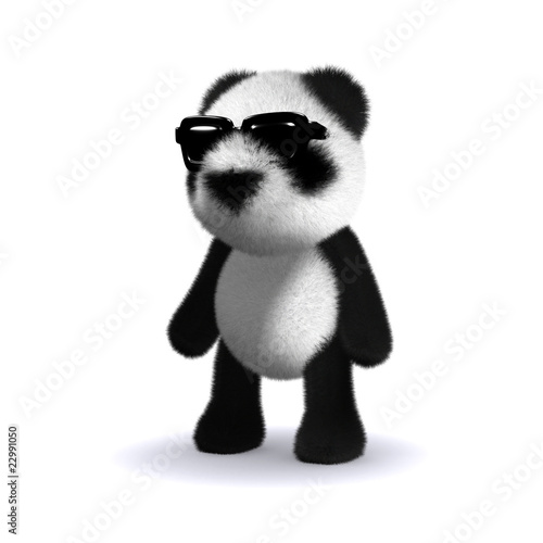 Fototapeta Naklejka Na Ścianę i Meble -  3d Panda wearing shades
