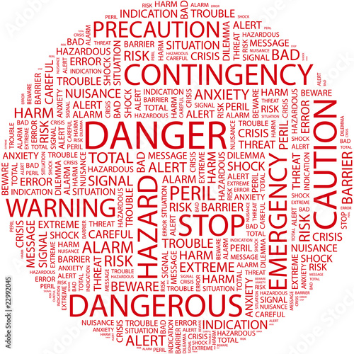 DANGER. Word collage on white background.