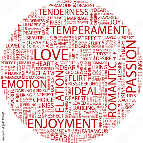LOVE. Wordcloud vector illustration.