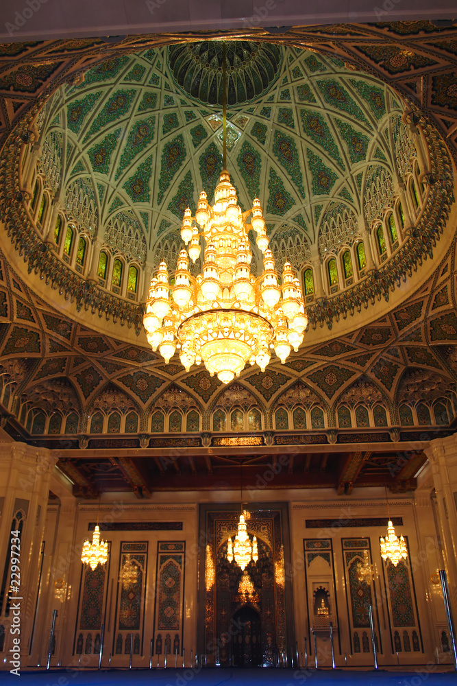 Interior of Sultan Qaboos Grand Mosque - Muscat, Oman