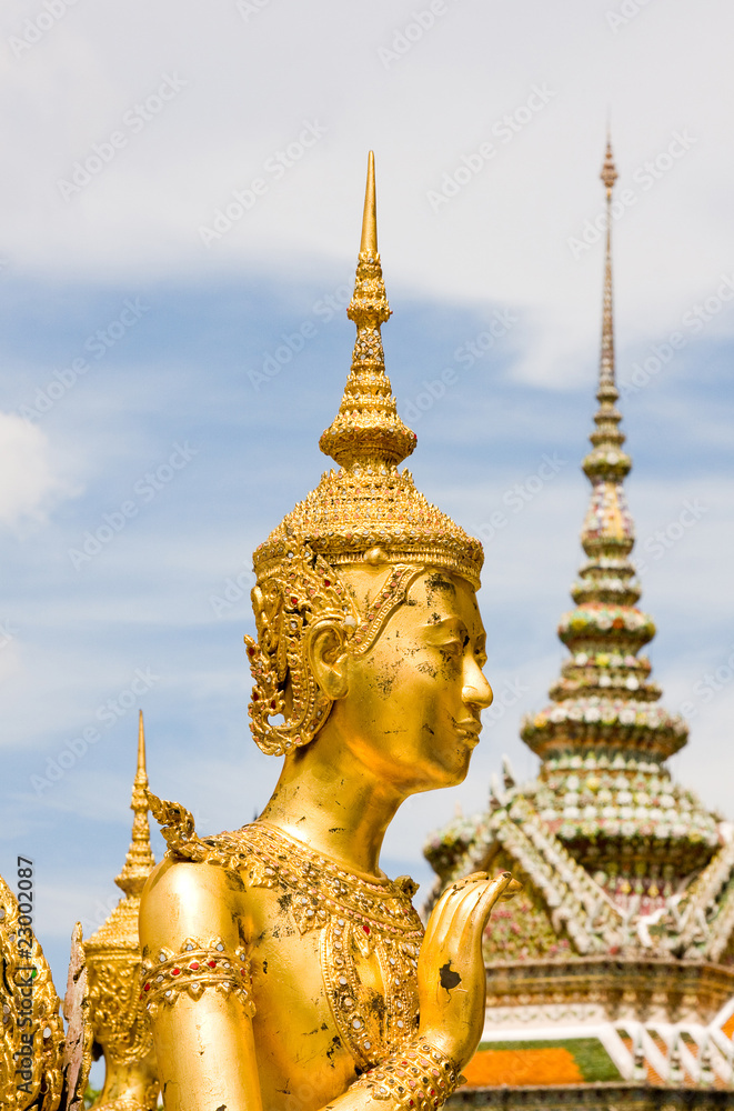 Kinnari statue at Wat Phra Kaew in Bangkok ,Thailand.