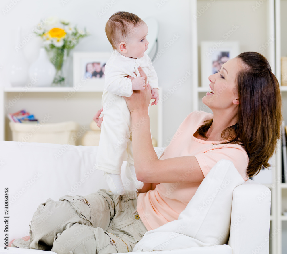 Mother playing with baby Mother playing with baby