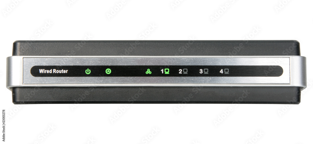 Front panel of network wired router Front panel of network wired router