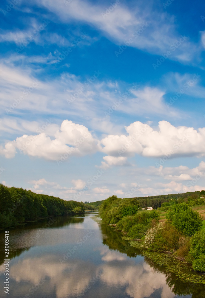 Nice view of wonderful river and sky. Nice view of wonderful river and sky.
