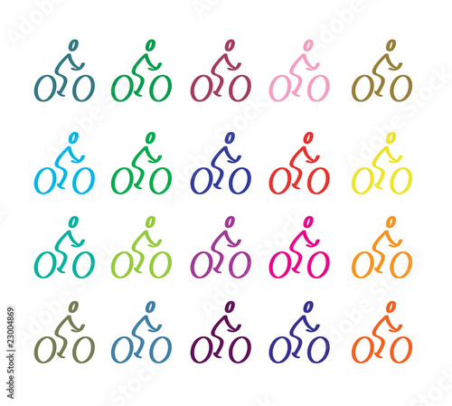 20 cyclistes couleur