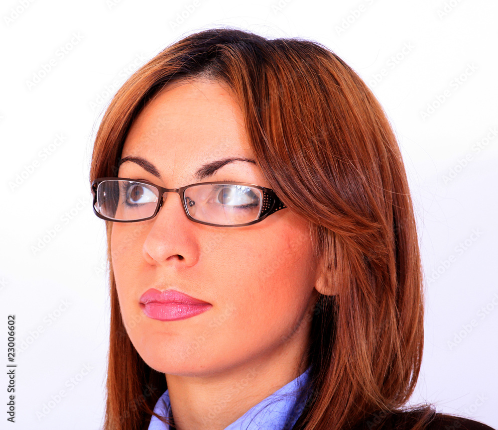 Young beautful woman with eyeglasses