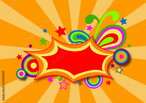Discotheque colorful banner with stars