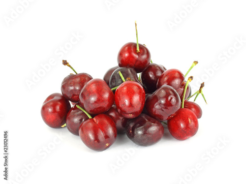 Group of red cherries