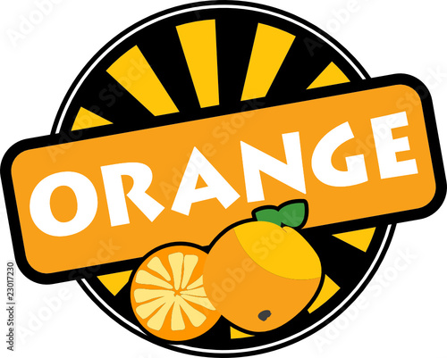 Label - orange, vector illustration