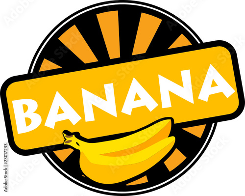 Label - banana, vector illustration