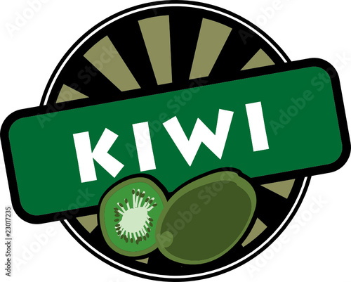 Label - kiwi, vector illustration