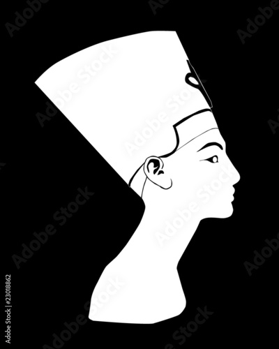 Black silhouette of Nefertiti