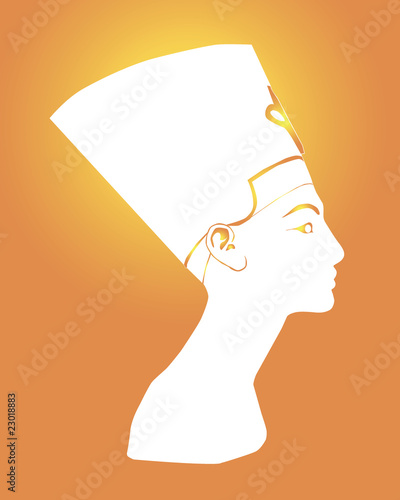 White silhouette Nefertiti